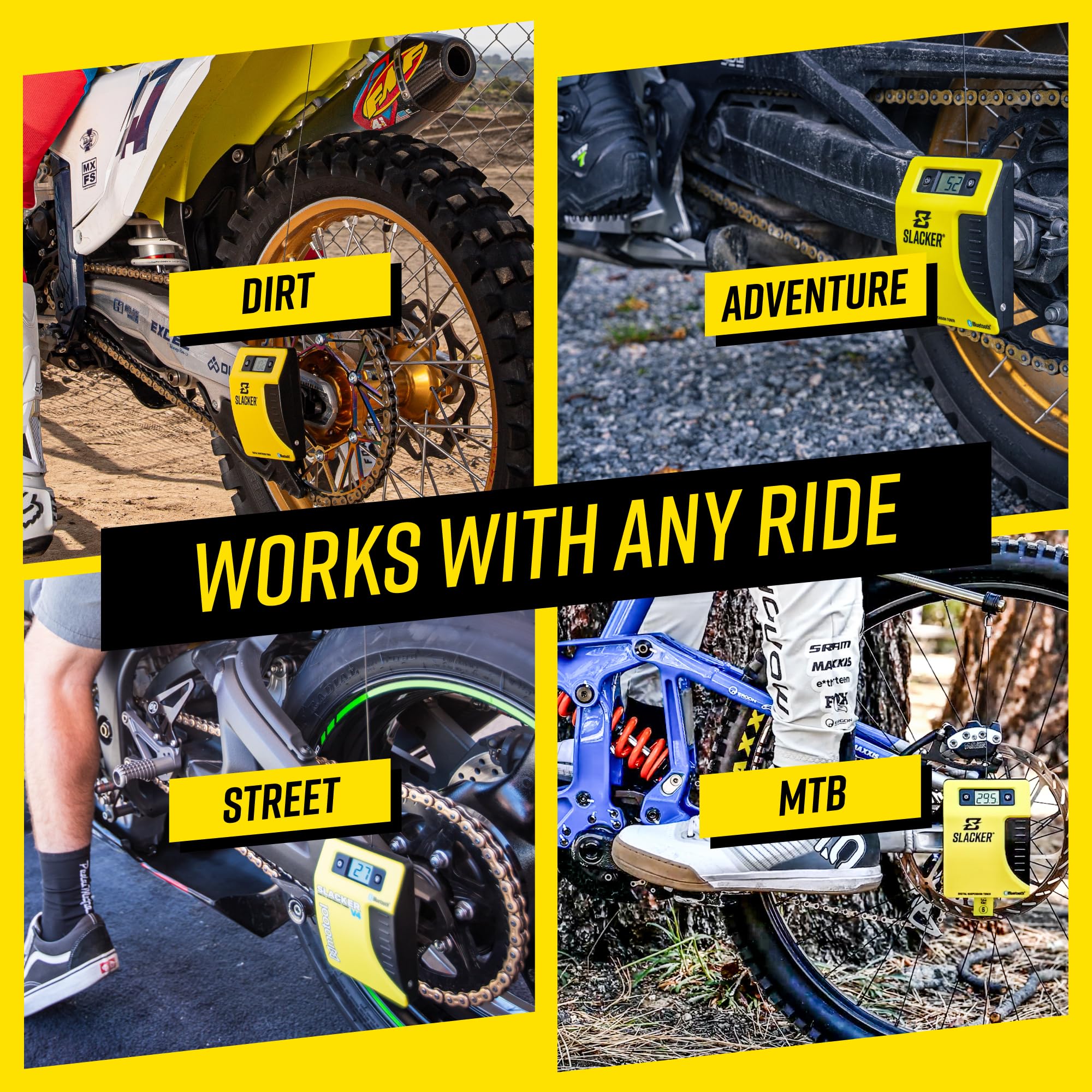 Motool Slacker Pro attached to mountain bike swingarm improving on-trail setup