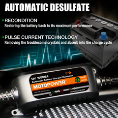 MOTOPOWER cable and SAE connector displayed for quick, universal vehicle hookup