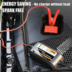 MOTOPOWER close-up label showing specifications and safety certifications for trust