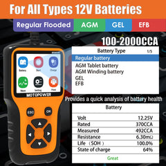 MOTOPOWER MP0515A 3-inch color screen closeup for clear, multilingual test readouts