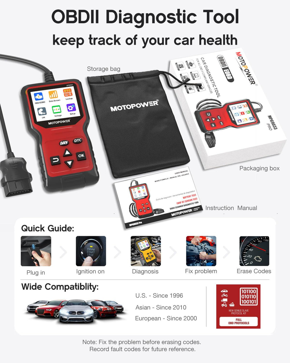 MOTOPOWER in hand to show compact size and portable workshop benefit