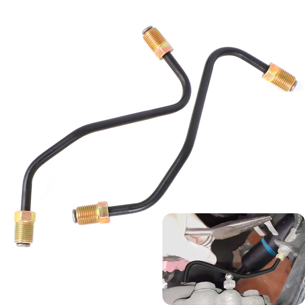 MOTOQUEEN front brake caliper lines in packaging showing direct-fit kit benefit