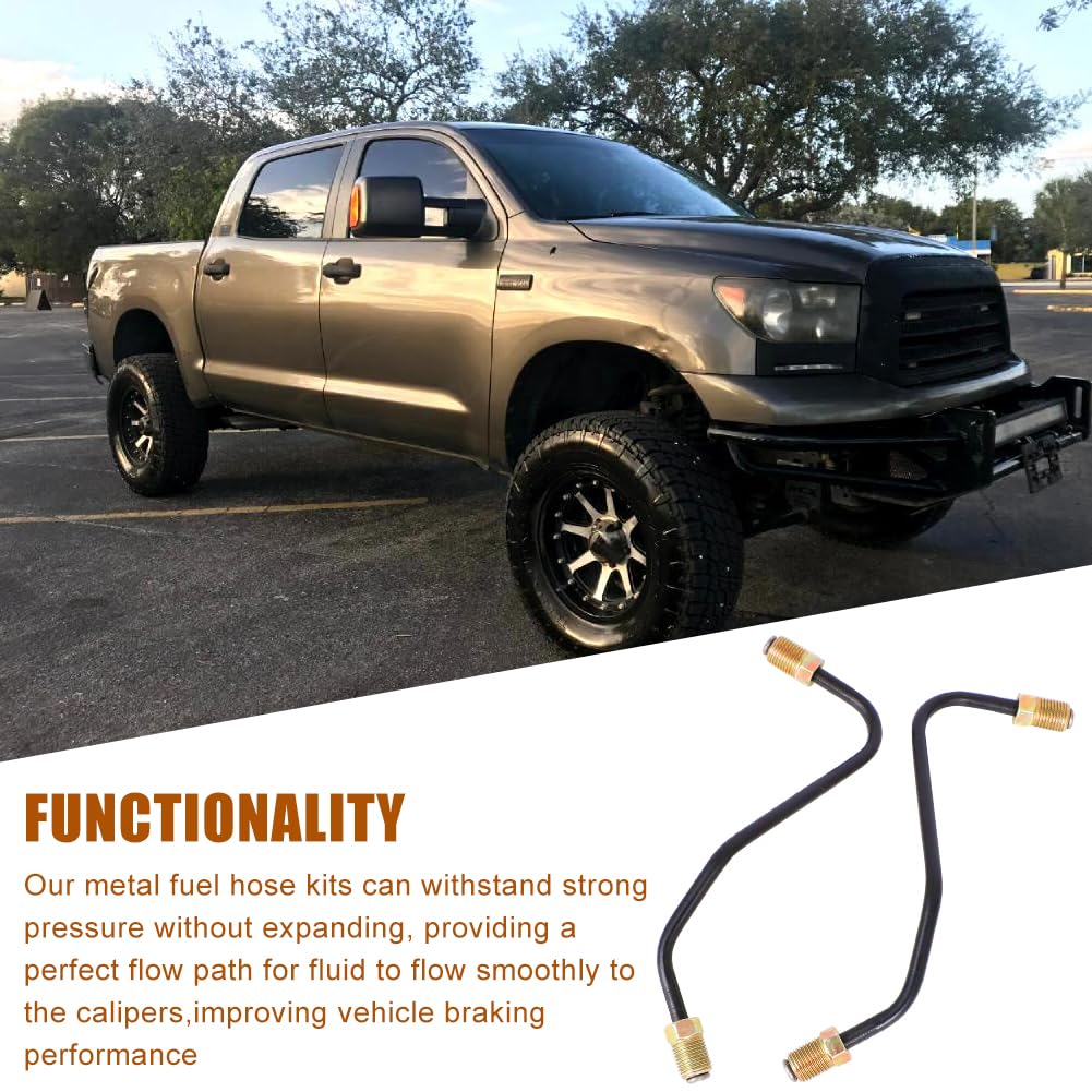 MOTOQUEEN installed front left hose on Toyota Tundra demonstrating correct fit benefit