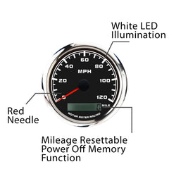 MOTOR METER RACING rear view showing wiring harness and connectors for easy installation