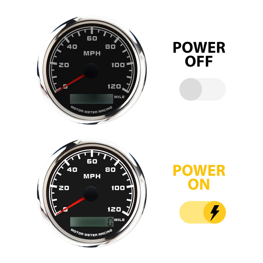 MOTOR METER RACING external GPS sensor included for accurate cable-free speed readings
