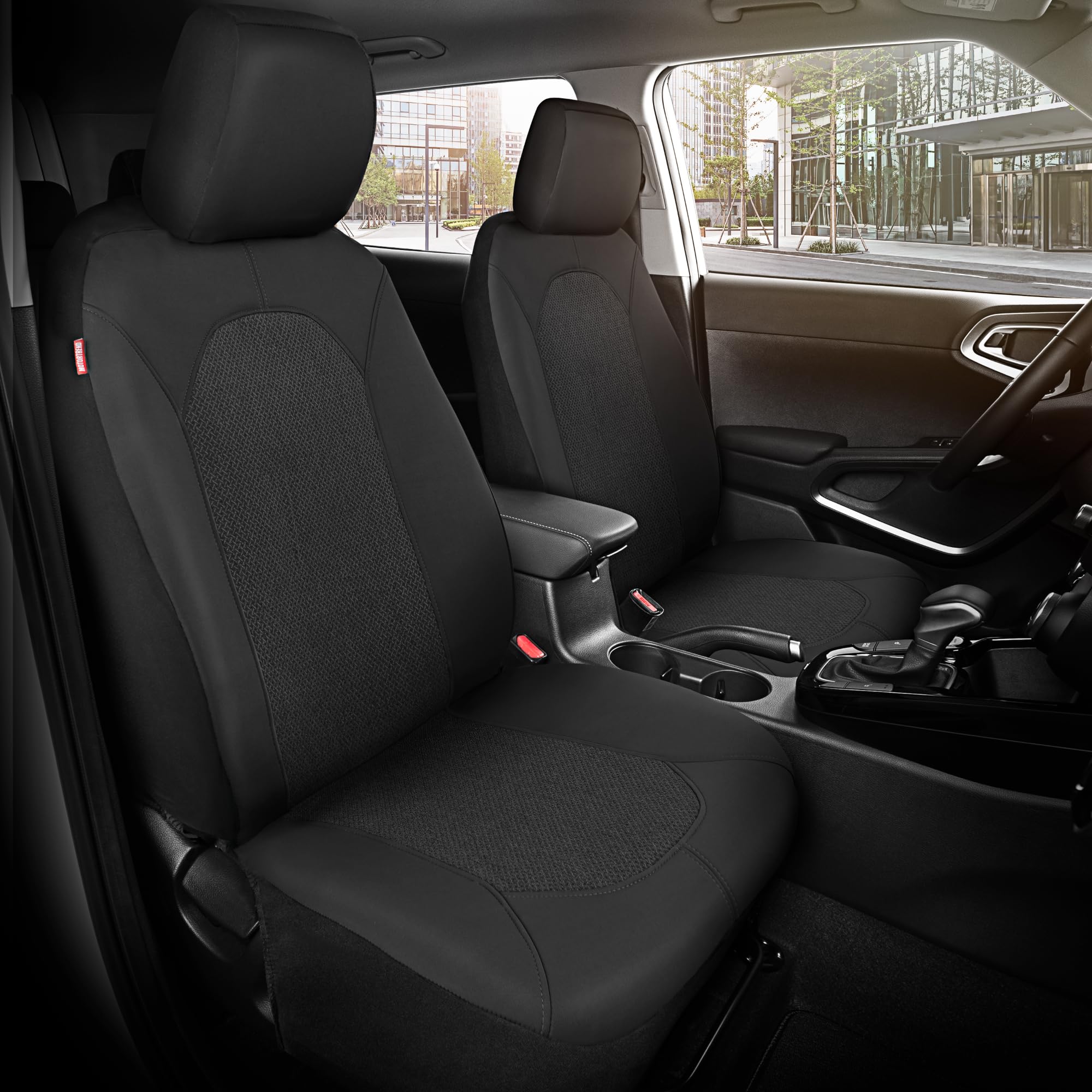 Motor Trend close-up neoprene texture highlights durable protection