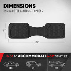 Motor Trend deep-dish channel detail capturing liquids and debris effectively