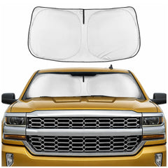 Motor Trend front packaging showing custom-fit sun shade protecting windshield