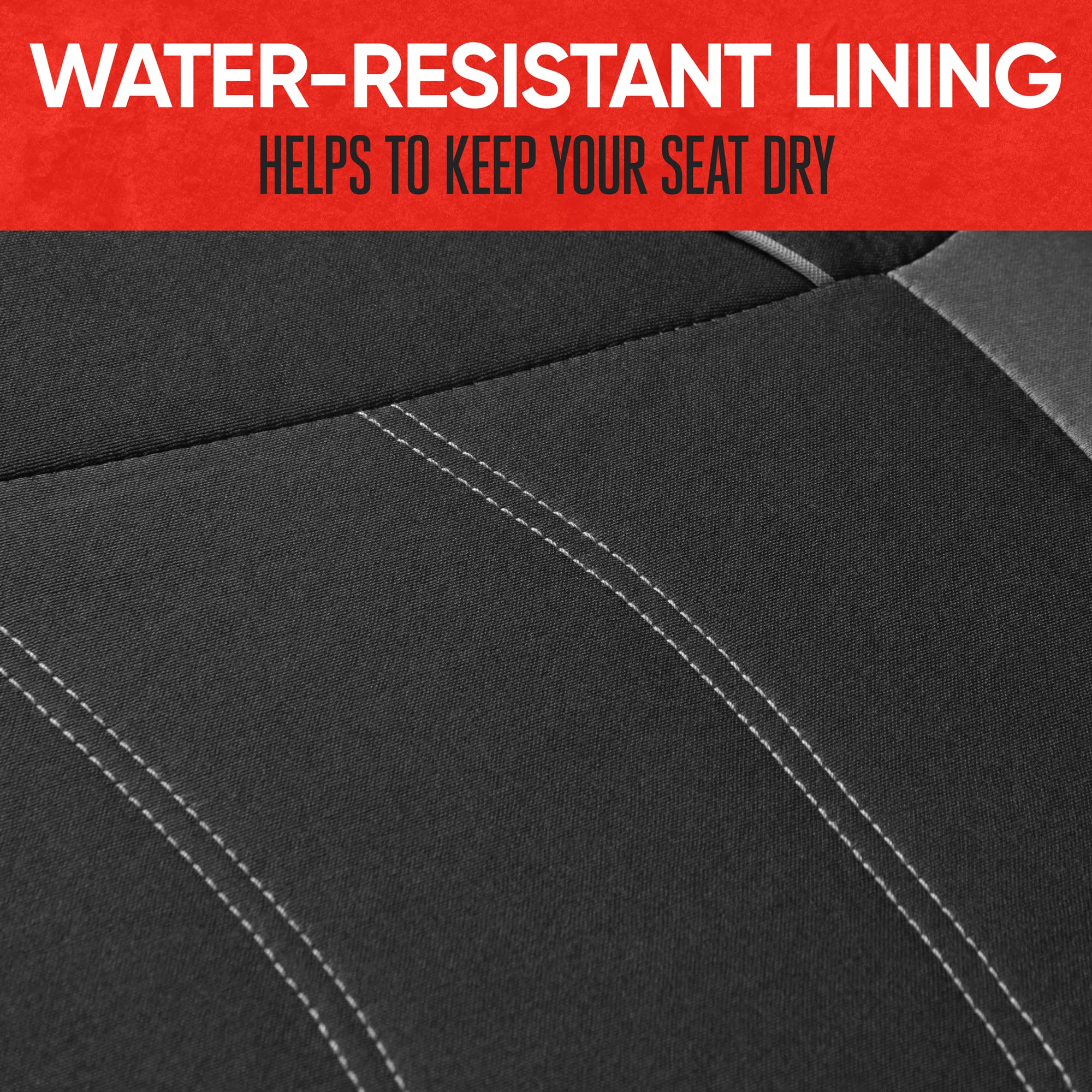 Motor Trend headrest cover detail with piping, improves cabin look
