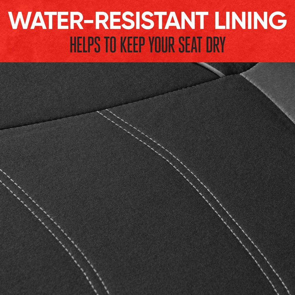 Motor Trend headrest cover detail with piping, improves cabin look