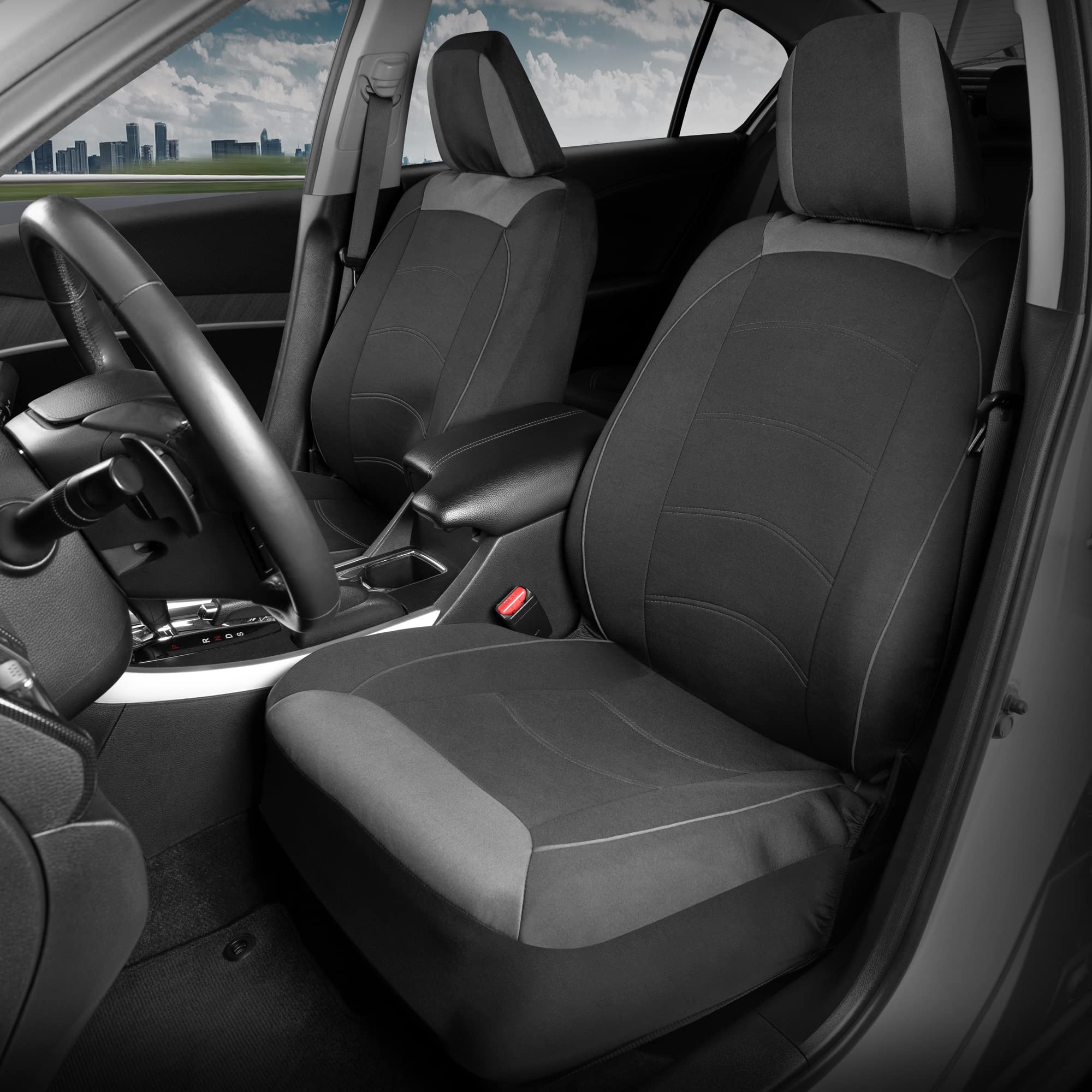 Motor Trend neoprene texture detail, water-resistant protection benefit