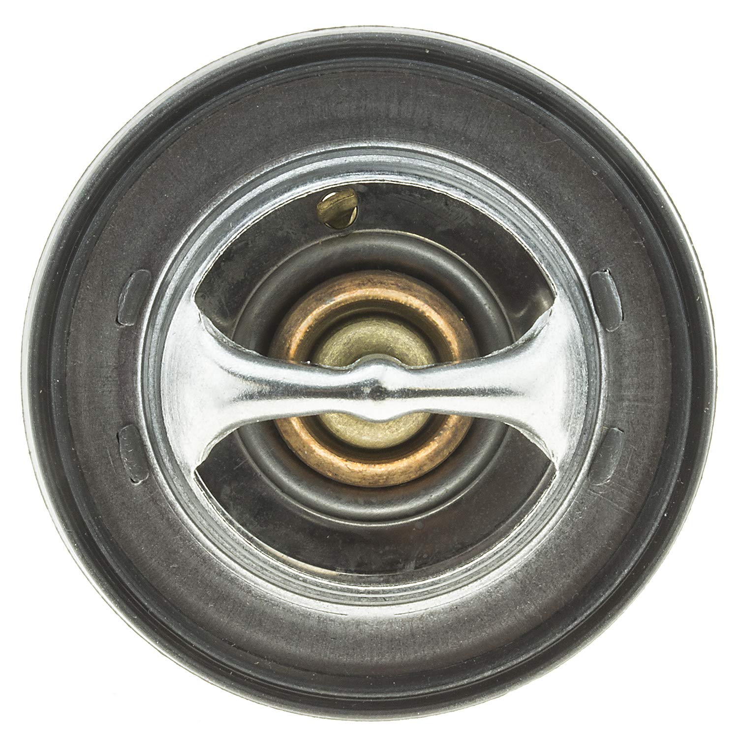 MotoRad thermostat installed in engine housing demonstrating direct-fit benefit
