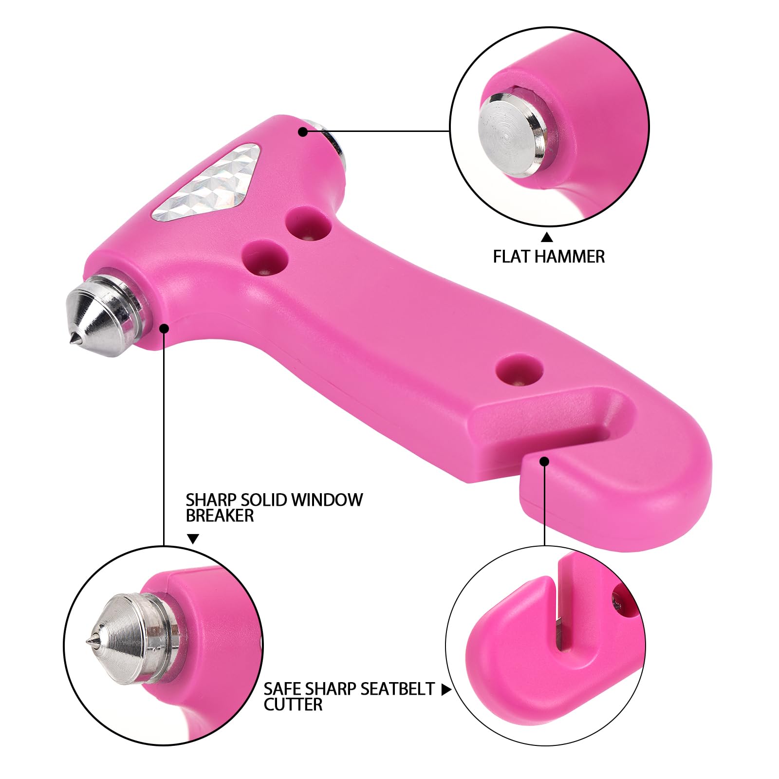 MOTORBUDDY recessed stainless seatbelt cutter close-up enabling fast, safe belt cutting