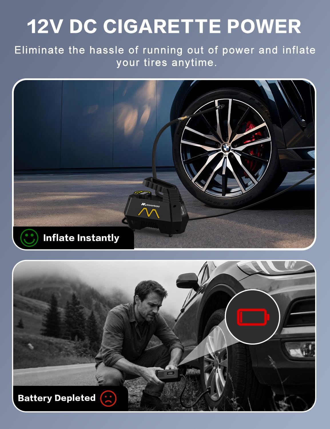 Motorenbau LED flashlight in use for nighttime roadside visibility