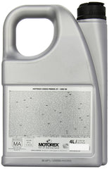 Motorex Cross Power 4T oil texture closeup highlighting PAO‑ester clarity and shear stability