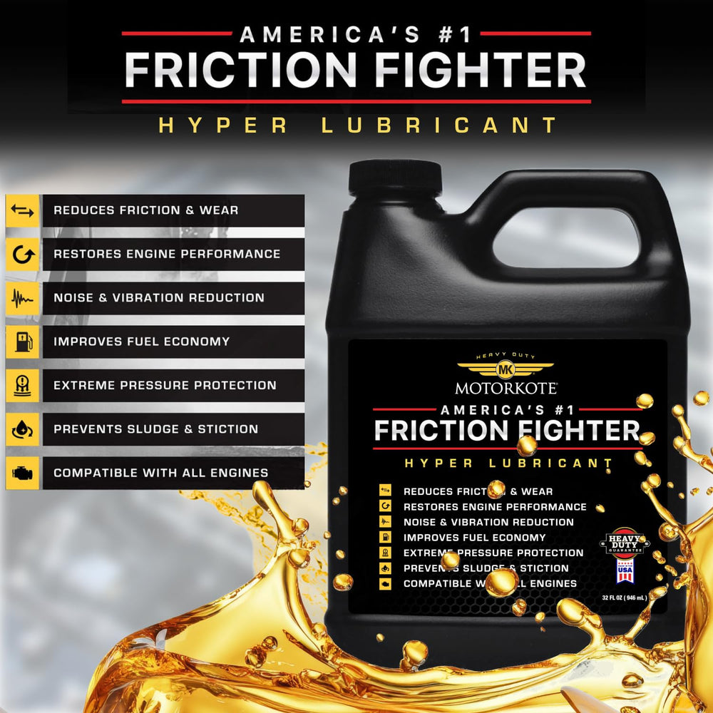 Motorkote being poured into engine oil filler demonstrating quick application benefit