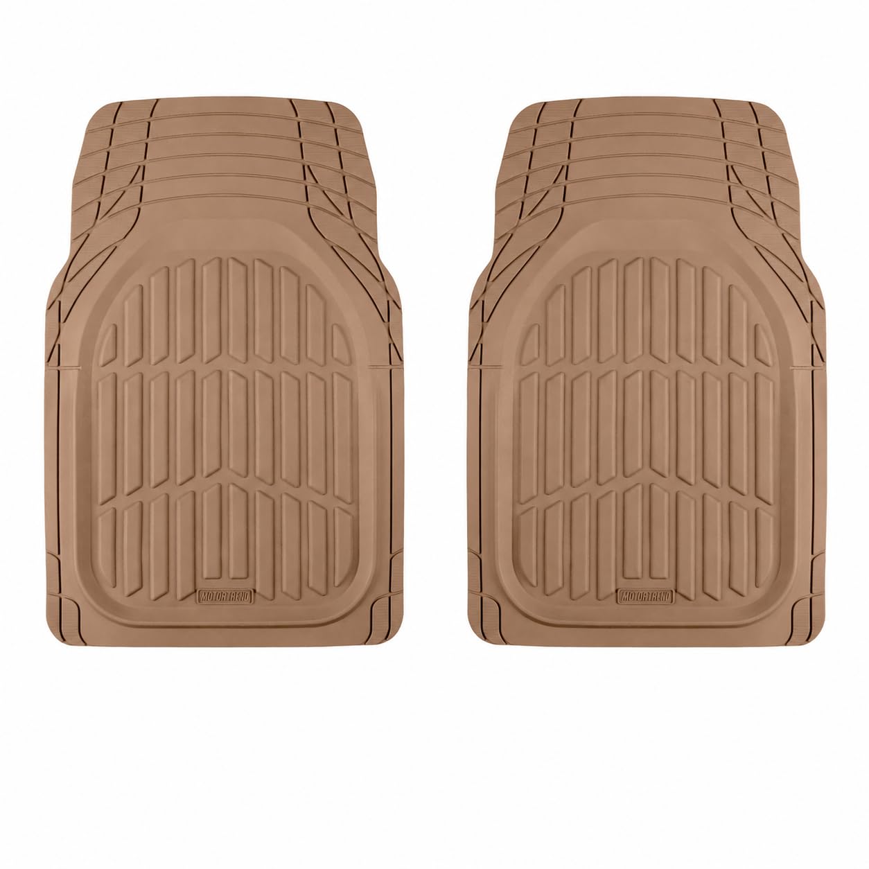 Motor Trend FlexTough front pair in beige showing full coverage and protection