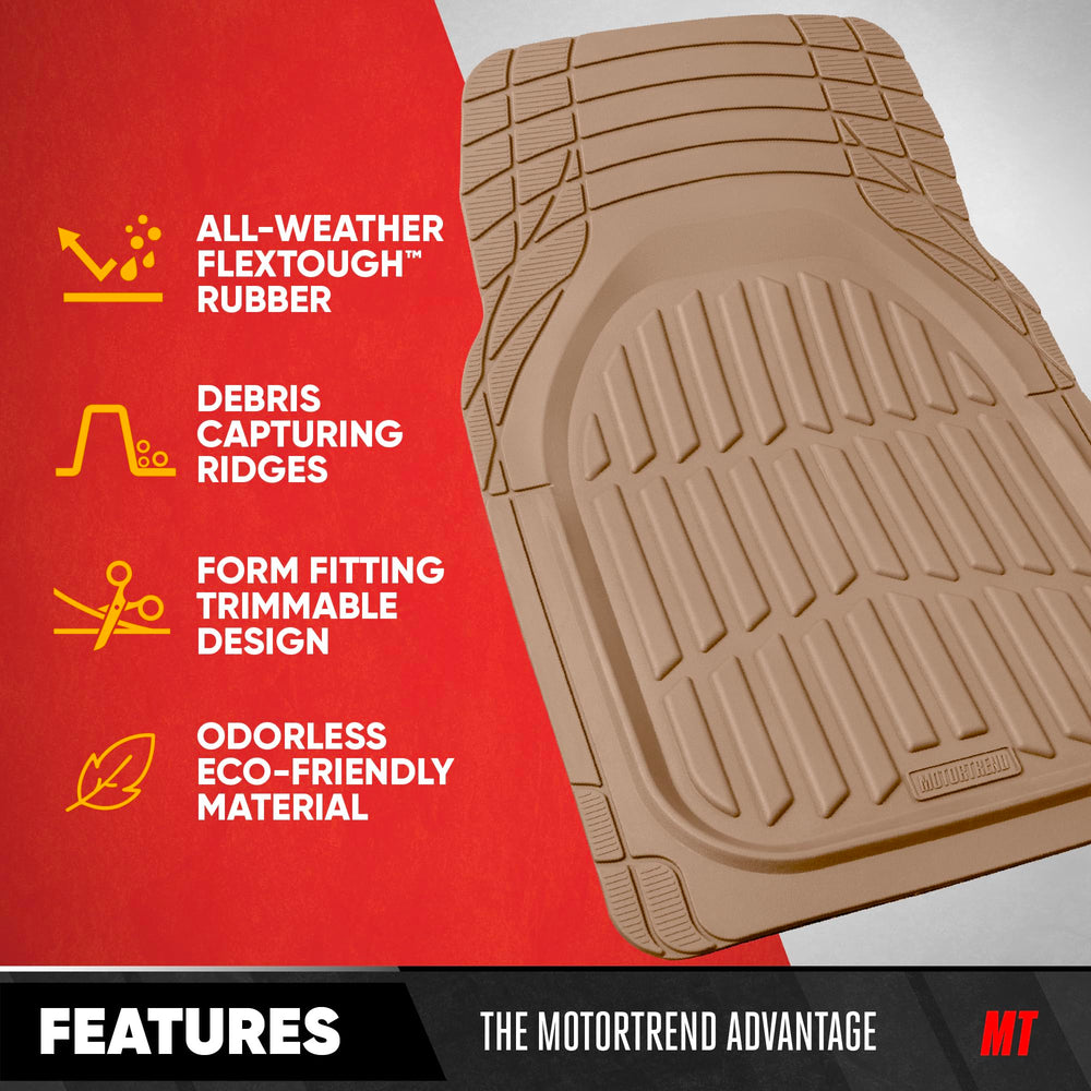 Motor Trend FlexTough textured tread close-up highlighting debris trapping