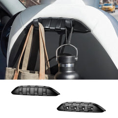 Motrobe front view showing two hooks and packaging, neat storage benefit