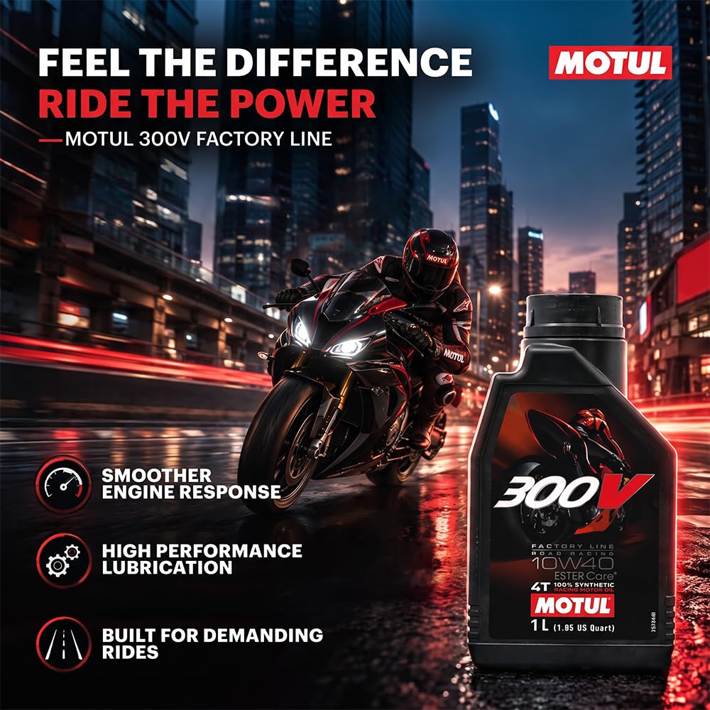 Motul 300V installed in motorcycle engine showing protection benefit