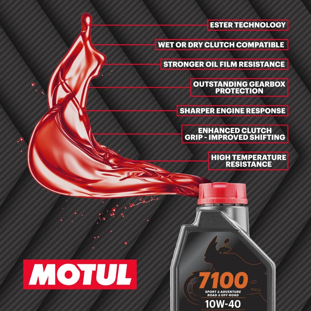 Motul 7100 near gearbox and engine diagram illustrating integrated protection