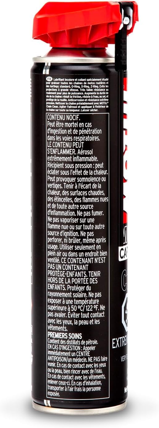Motul C2 label detail displaying usage instructions and product specifications clearly