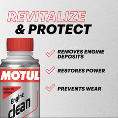 Motul bottle being poured into engine oil filler for easier maintenance benefit