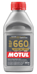 Motul bottle front view showing label and volume, highlighting reliable high-temperature performance