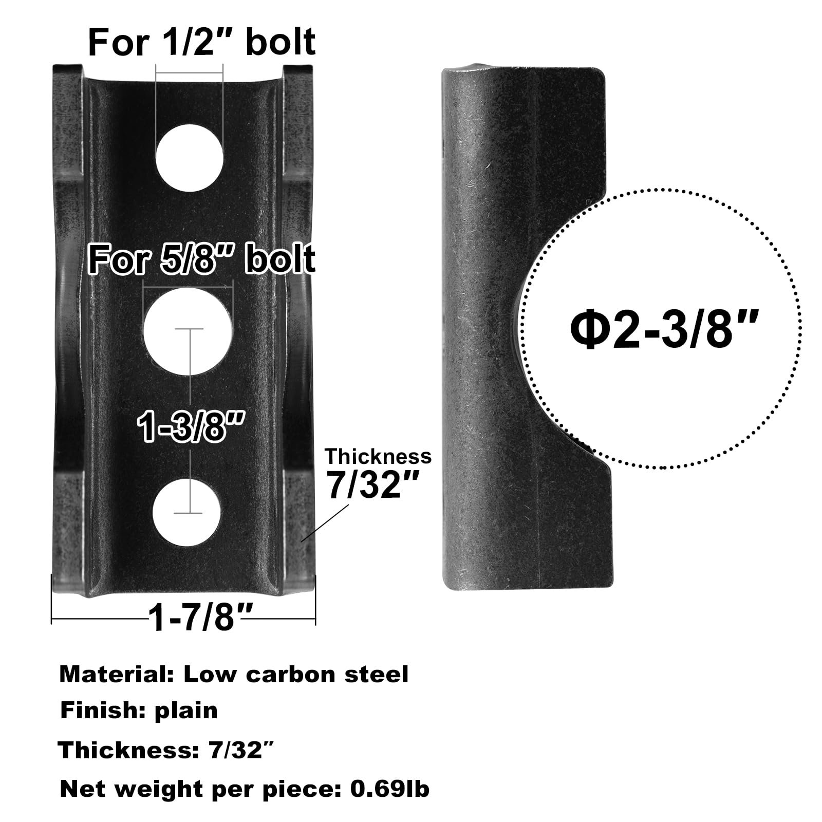 MOUNTAIN_ARK side profile close-up showing dimensions and thickness, aids accurate fitment
