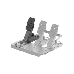 MOZA SRP2 clutch pedal in racing cockpit lifestyle scene showcasing realistic manual control benefit