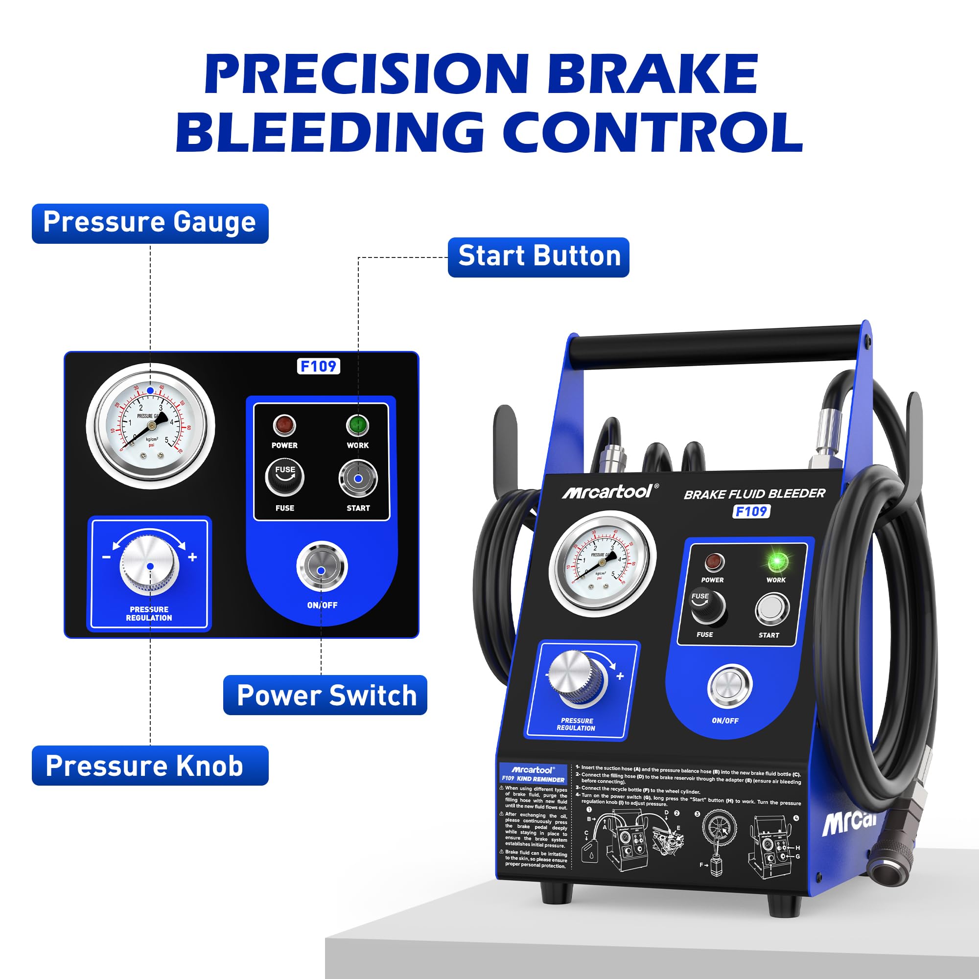 MR CARTOOL close-up of pressure gauge for precise pressure control and safety