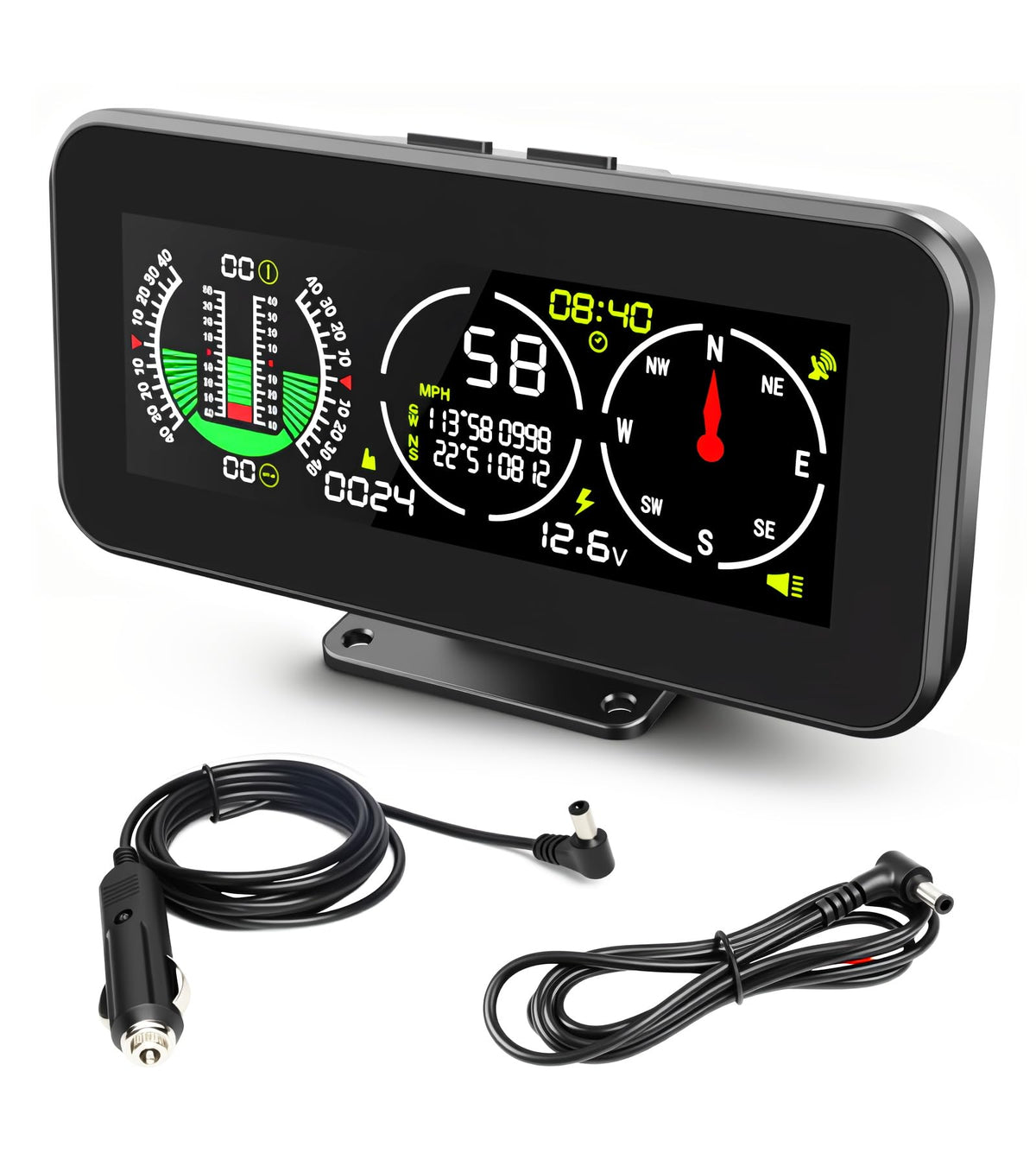 MR CARTOOL M60 front display showing speed and icons for clear driving data