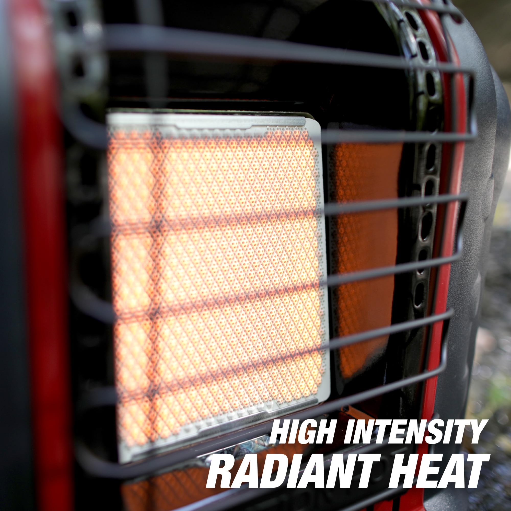 Mr Heater side control knob detail for easy two-setting operation