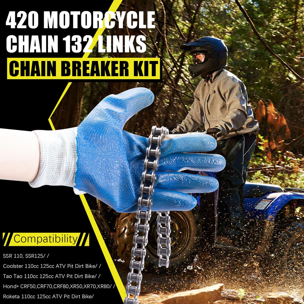 MRELC chain installed on mini bike illustrating correct fit and performance