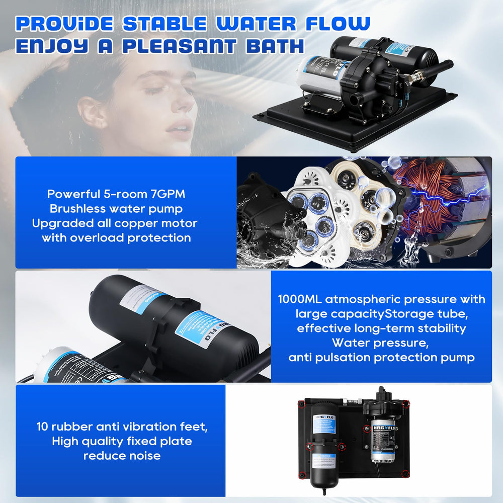 MRGVFLO rubber anti-vibration feet detail reducing noise and stabilizing operation benefit