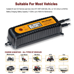 Mroinge installed in a car trunk maintaining vehicle battery during storage