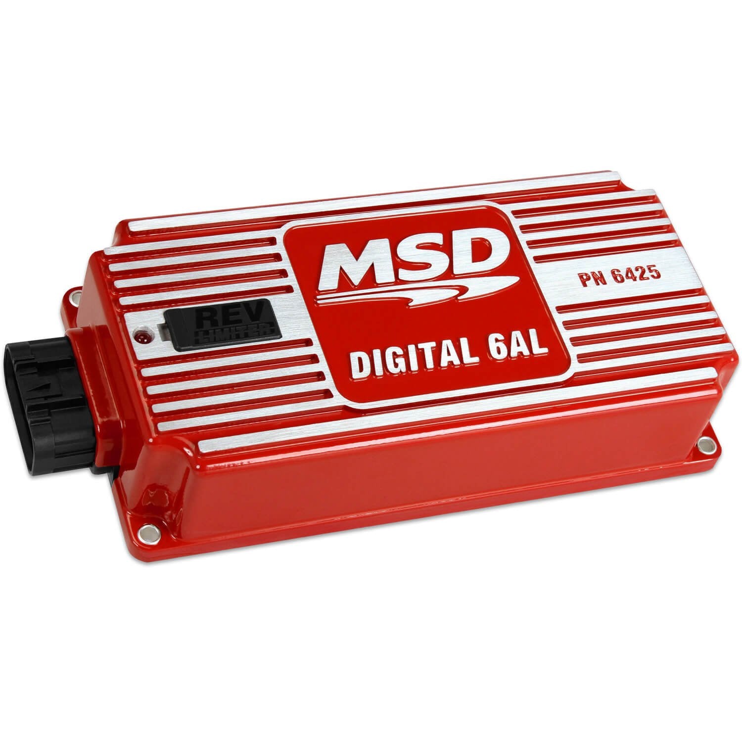 MSD 6425 front view showing compact red housing and mounting points for quick fit