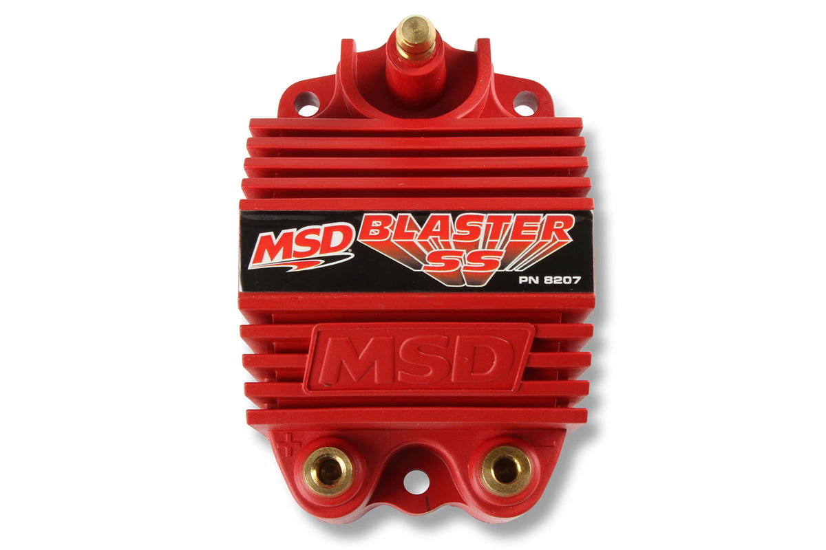 MSD 8207 front view showing compact red housing and benefit of space-saving design