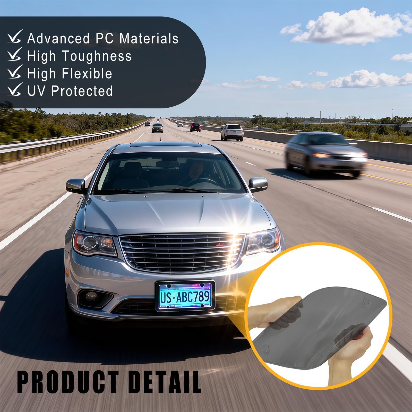MTABCTY installed on sedan rear view showing protected license visibility