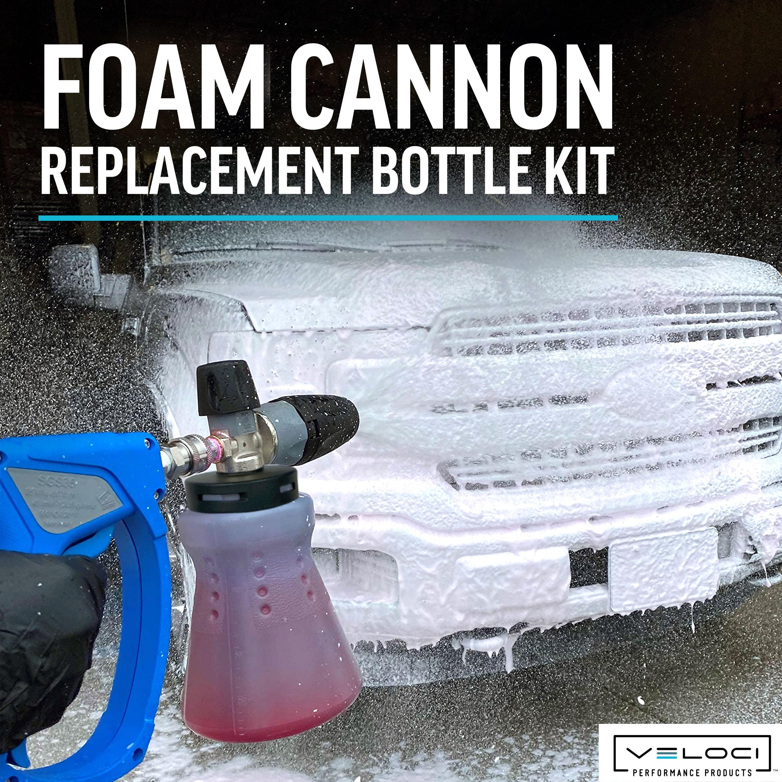 MTM Hydro wide-mouth bottle attached to PF22 foam cannon for reliable foam