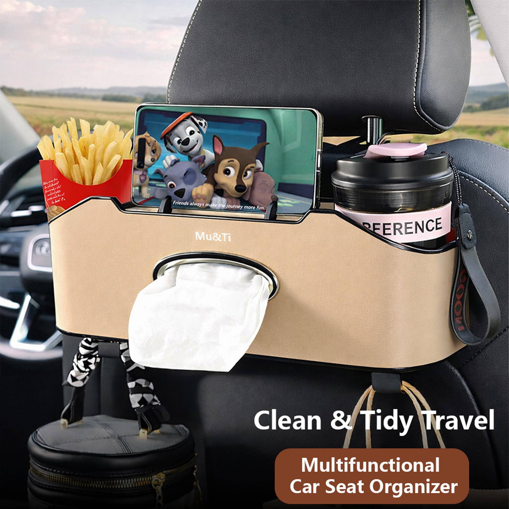 Mu&Ti close-up of dual cup holders demonstrating secure drink support