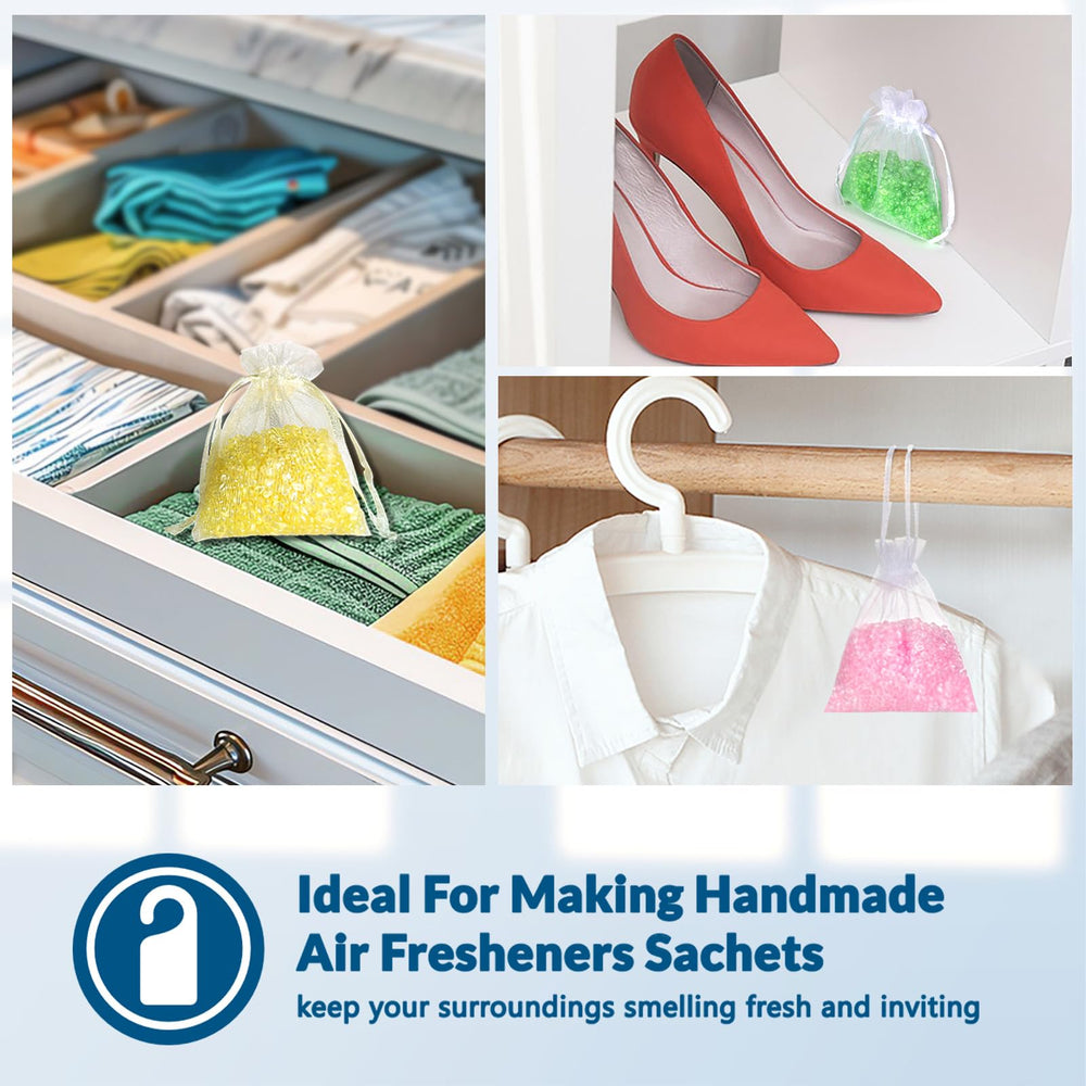 MUBYOK sachet in a closet illustrating odor control and freshness