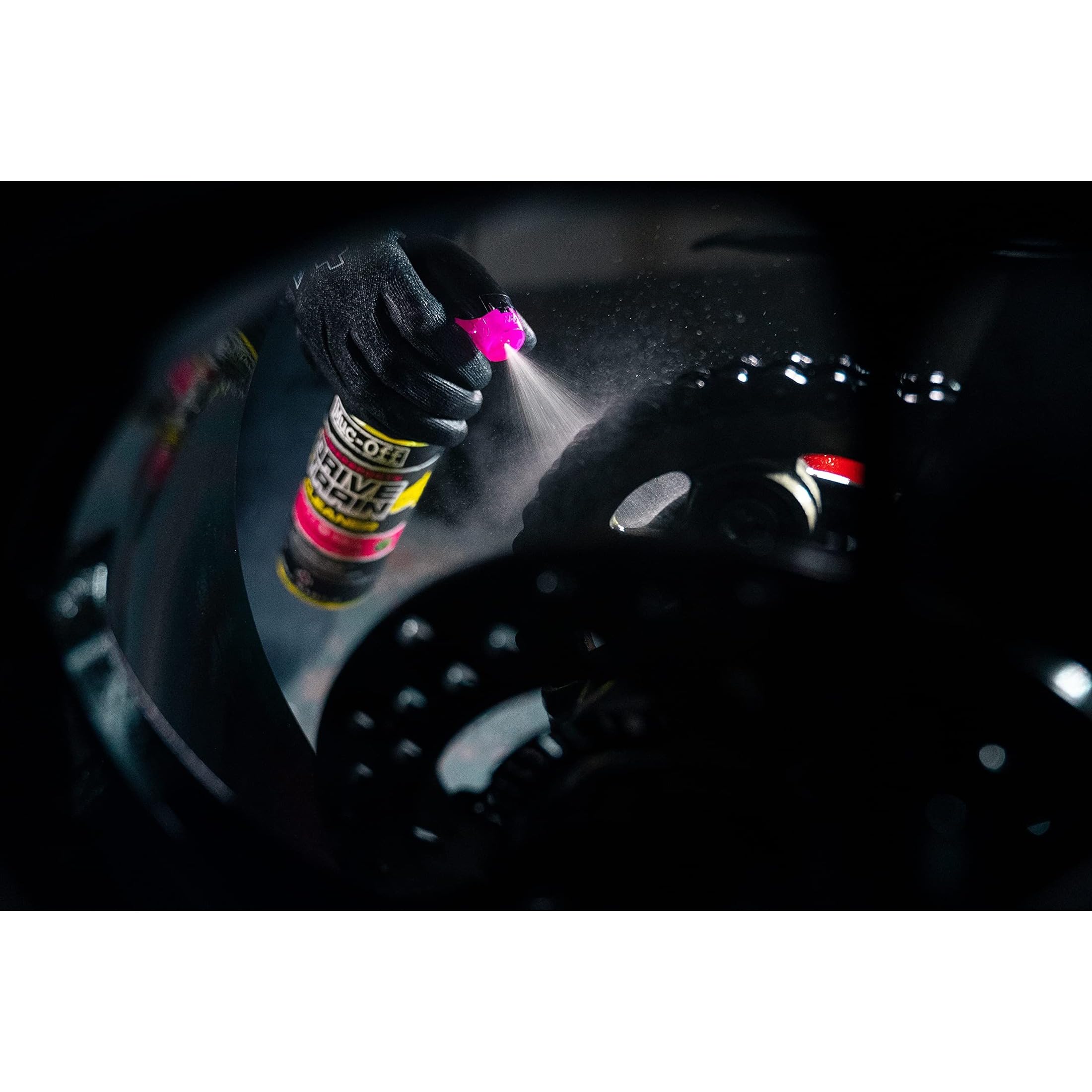 Close-up of foamy detergent texture from Muc-Off showing deep-cleaning action benefit
