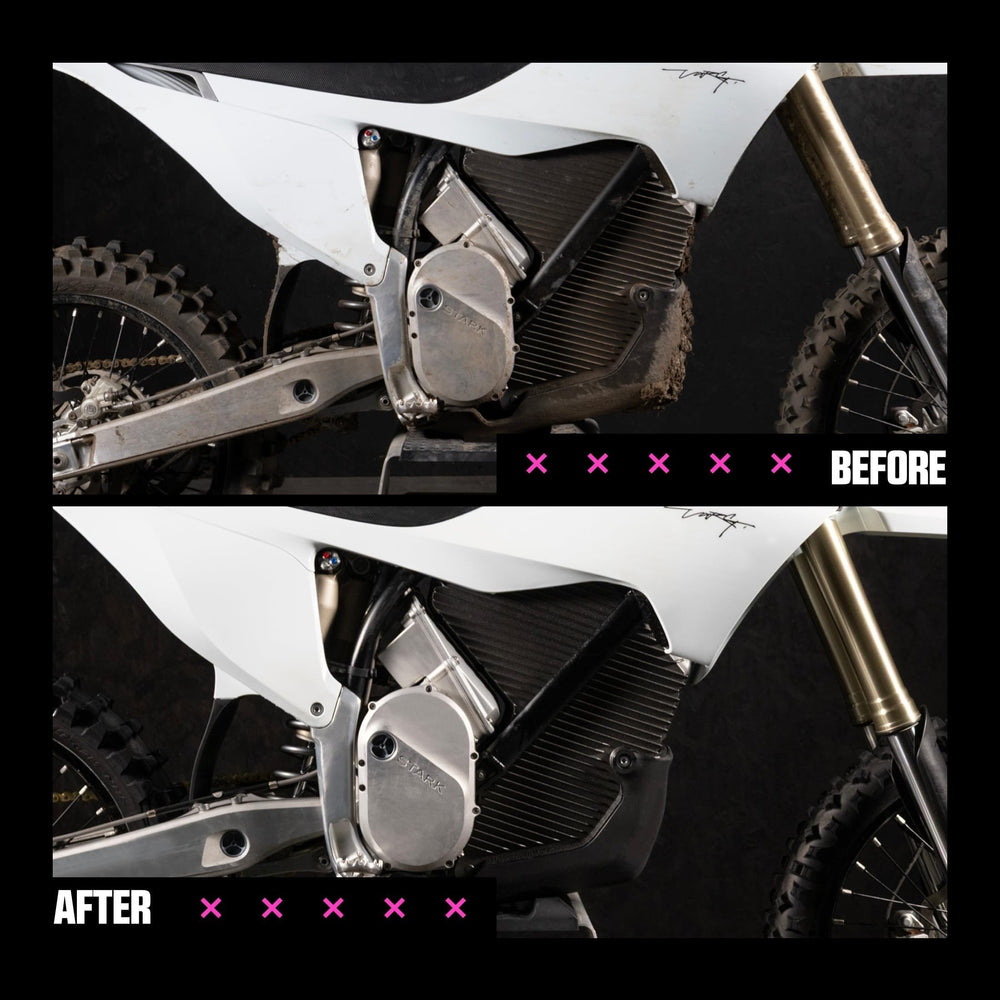 Muc-Off 1L near a spray bottle ready for refill for quick on-bike application