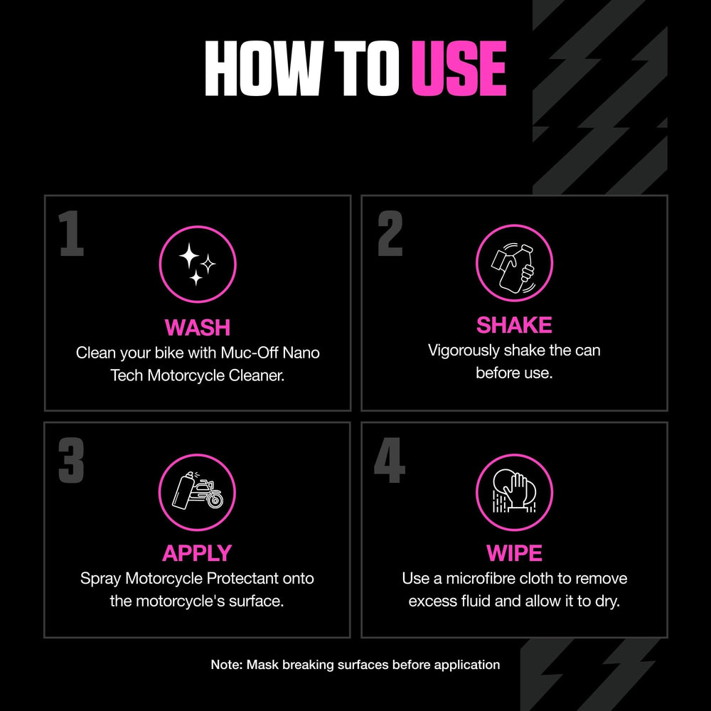 Muc-Off protecting motorcycle chain, preventing moisture and corrosion benefit