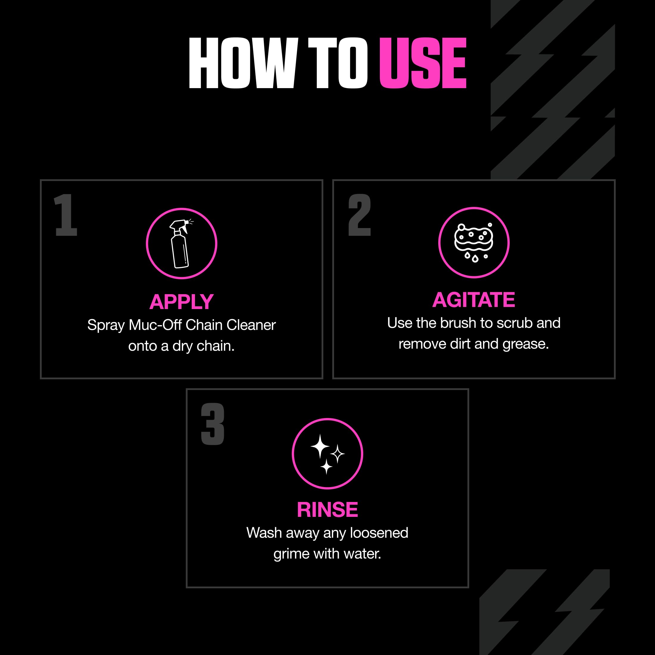 Muc-Off long brush clearing grime from rear sprocket teeth