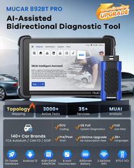 MUCAR 892BT PRO topology map display showing modules and speeding system checks