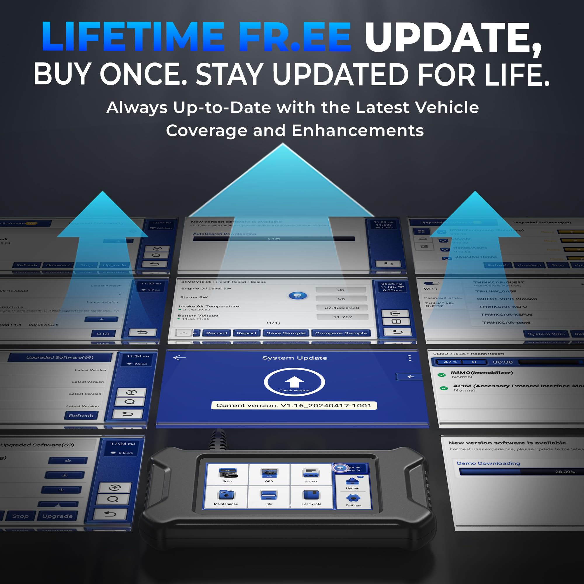 MUCAR CS6 auto VIN detection screen speeding vehicle identification