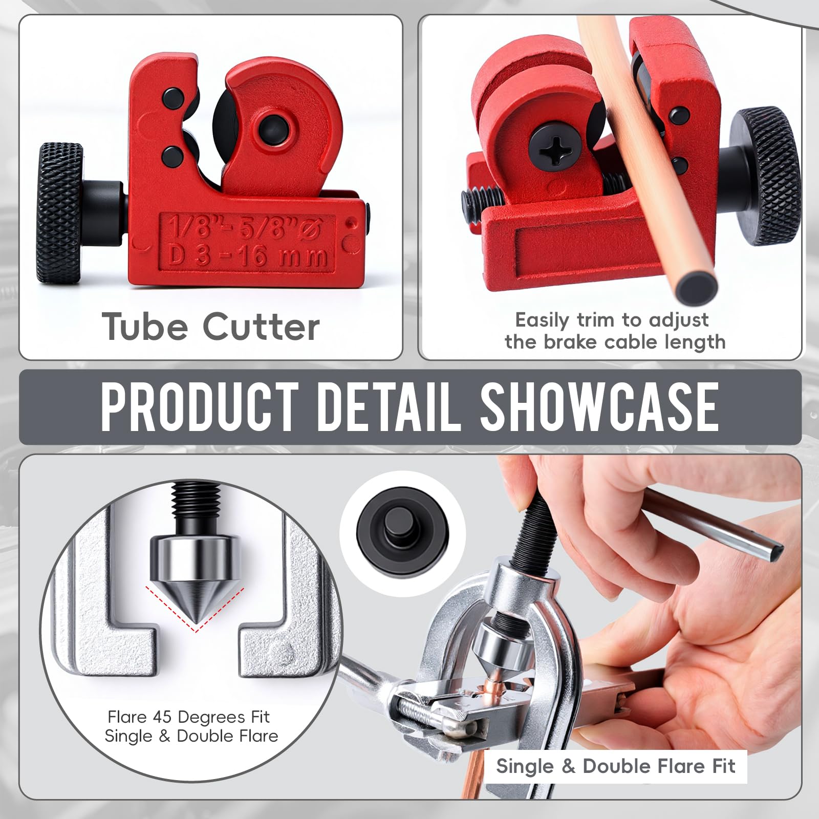 Muelnmey tube bender and cutter showing clean bends and cuts