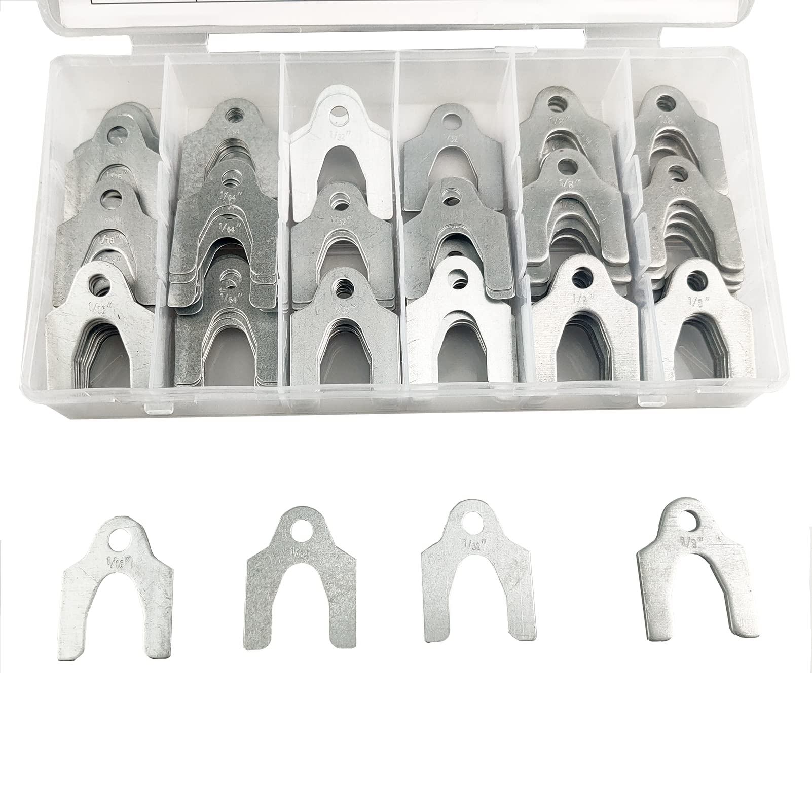 MUFFINMAN open resealable box with sorted shims for quick part selection